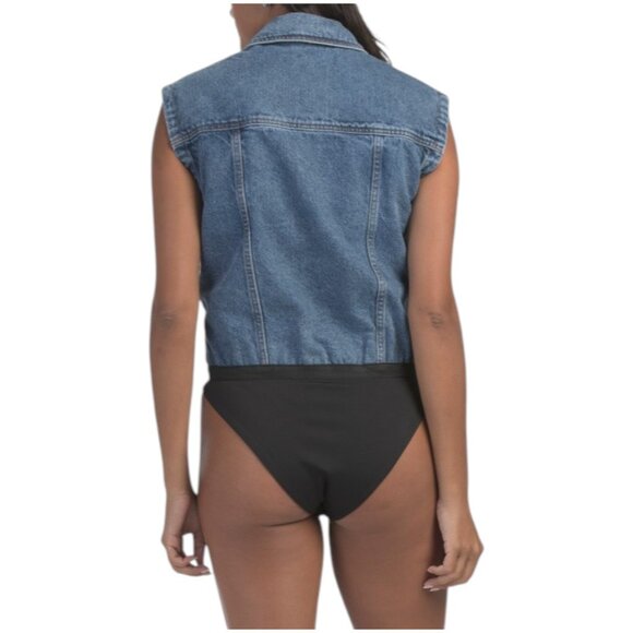TORN BY RONNY KOBO Sabine Denim Bodysuit - Picture 3 of 3